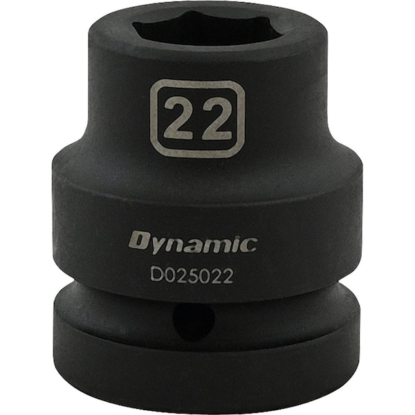 1" Drive Standard Socket, Black Phosphate, Tools 22MM X 1" Drive, 6 Point Standard Length